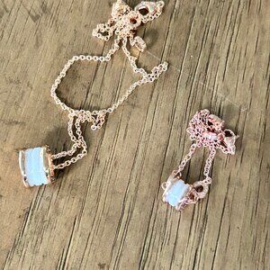 Spin Ring and Bracelet Set ROSE GOLD Plated Sterling Silver WHITE Enamel